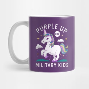 Purple Up For Military Kids Unicorn Military Child Month Mug